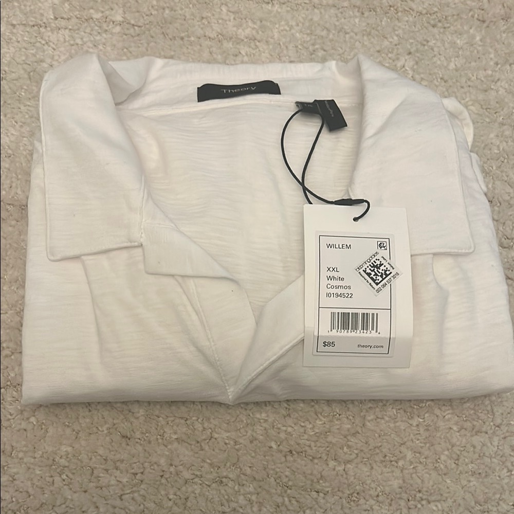 Theory White Classic Cotton Casual Shirt